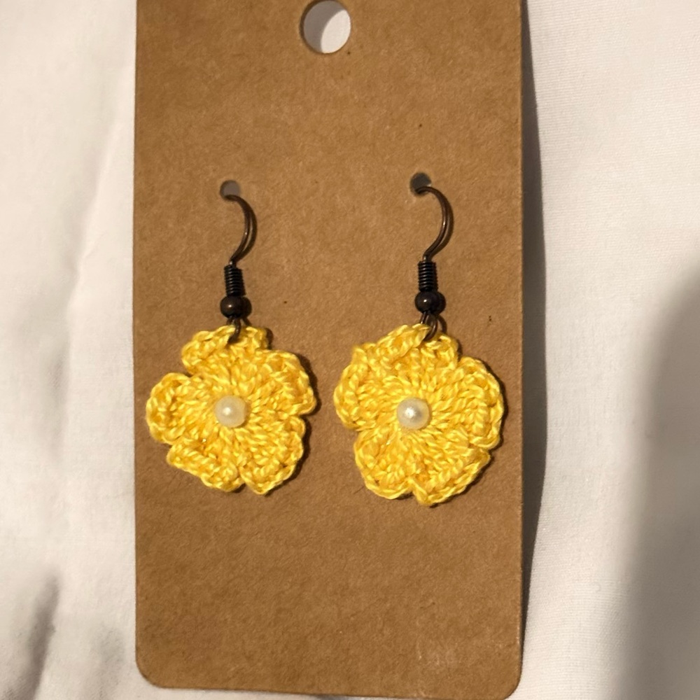 Sunshine Crochet Flower Earrings